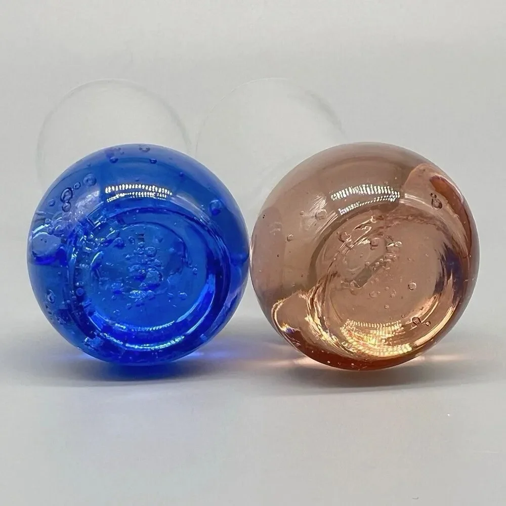 VTG Controlled Bubble Cordial Shot Glass 4.5” Toothpick Bud Vase Ball Base MCM